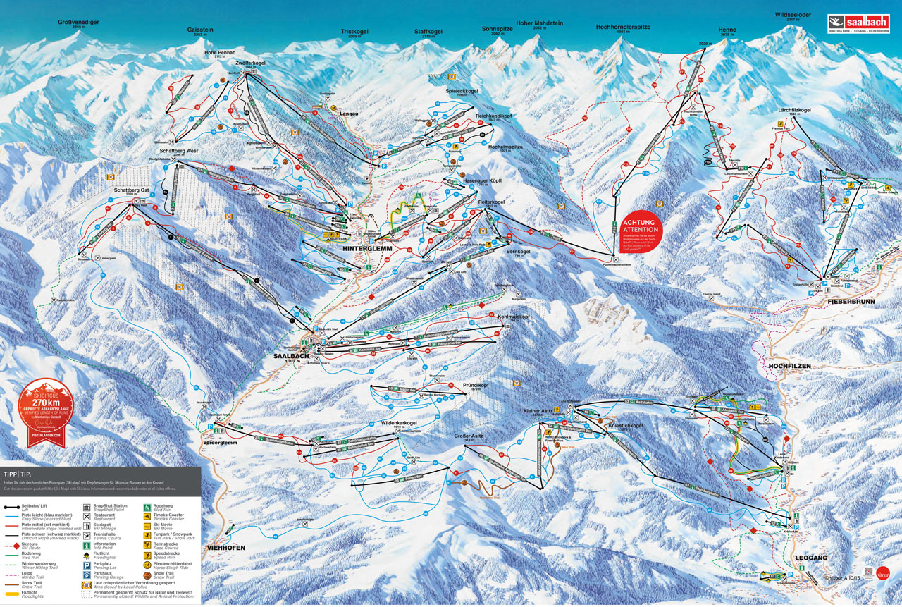 Pistenplan Saalbach | Die besten Skigebiete der Alpen