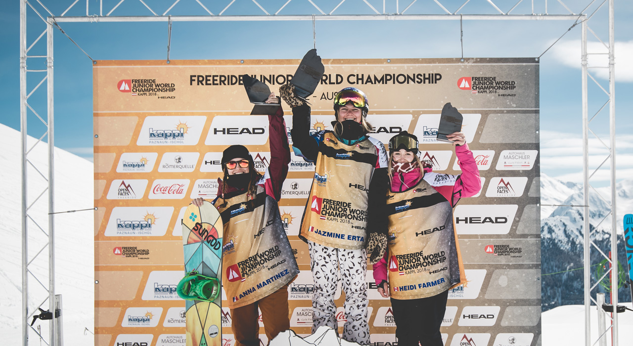 von links: Anna Martinez, Jazmine Erta, Heidi Farmer | © Freeride Junior World Championships
