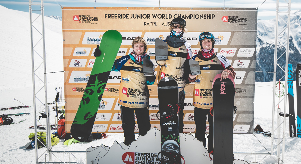 von links: Holden Samuels, Jesse Aves, Andrew Kraatz | © Freeride Junior World Championships