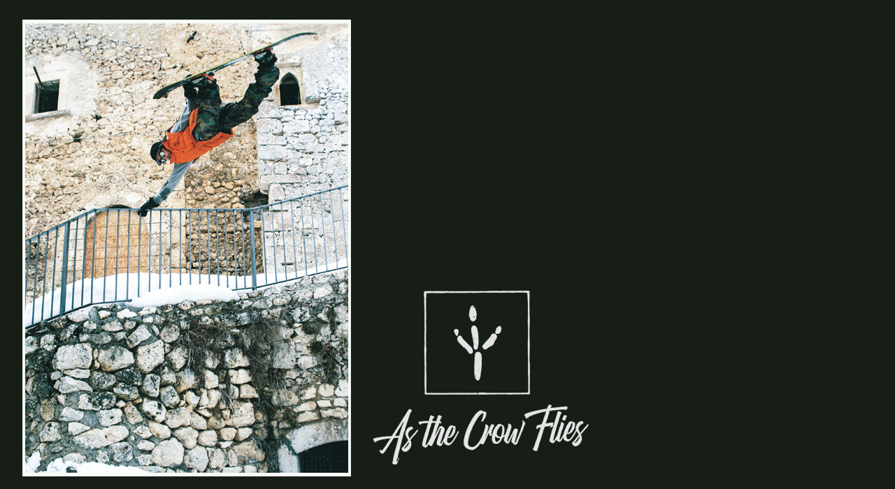 Manchmal geht der sprichwörtliche kürzeste Weg der Luftlinie eben über ein Geländer. Gigi mit seiner eigenen Interpretation von "As the crow flies" | © Pirate Movie Production