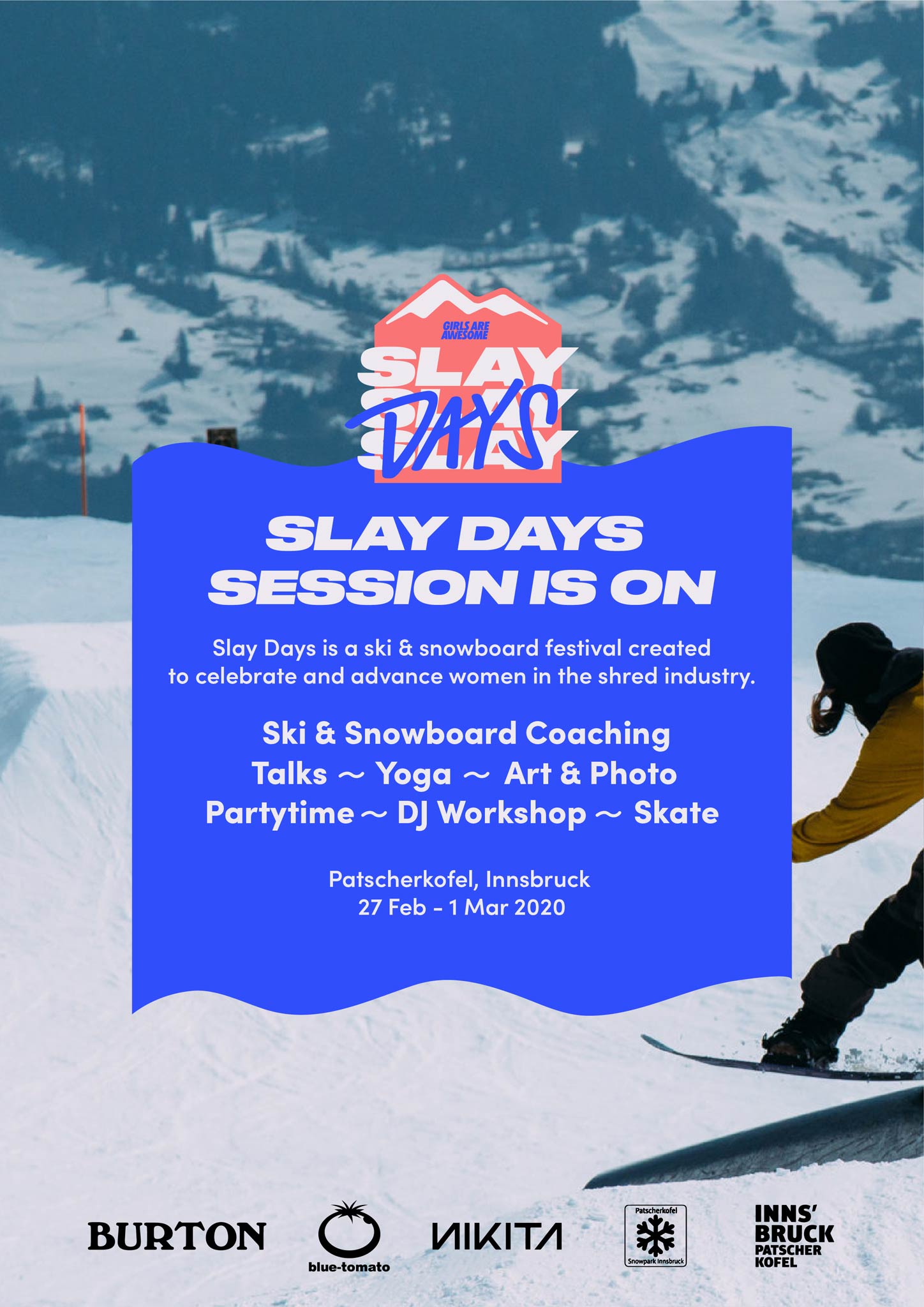 Snowboard-Festival für Frauen: „Slay Days“ 2020 am Patscherkofel (Innsbruck)